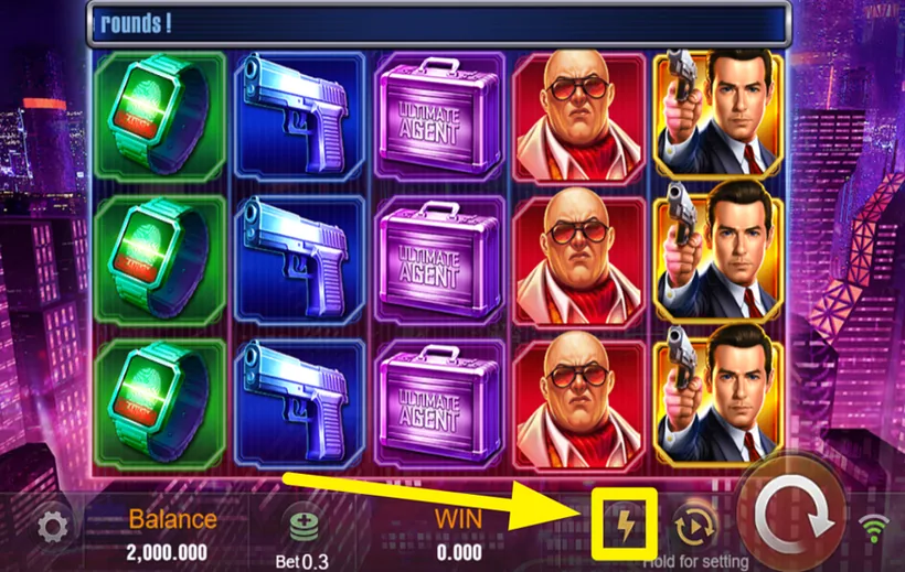 Agent Ace turbo lightning-bolt icon next to the autoplay button